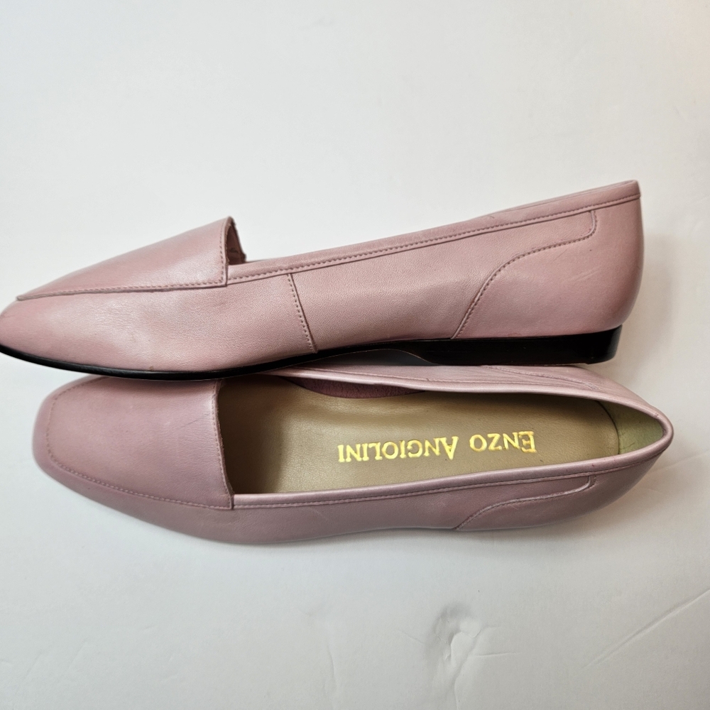 Enzo Liberty Made In ITALY Softest Leather Loafers Baby Pink Size 7M - Picture 5 of 16